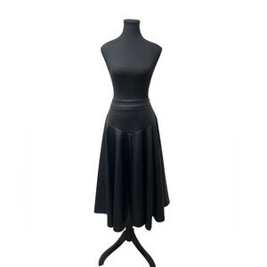 Gracia Textured Black Midi Skirt EUC L